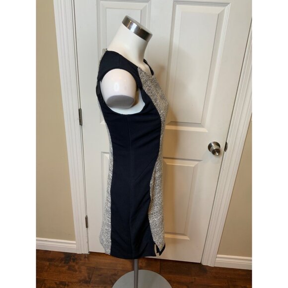 Mcginn Black & White Tweed Sleeveless Sheath Dress, Size 4 - Picture 2 of 5